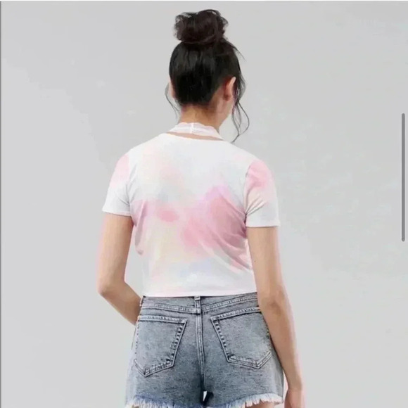 NWT  HOLLISTER 3 in 1 pastel cloud baby tee tie up/wrap top M - Picture 3 of 11